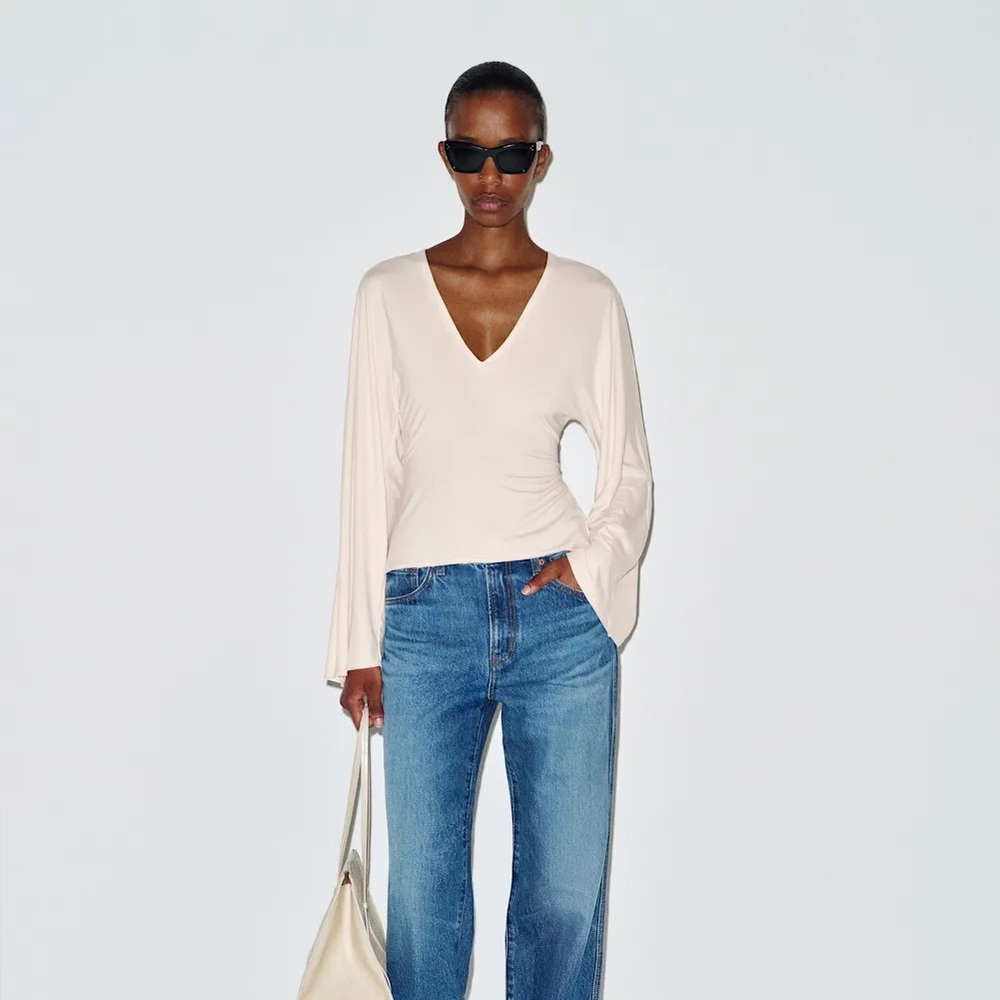 Reformation Hadley Knit Top in Flor Di Latte Size M NWT